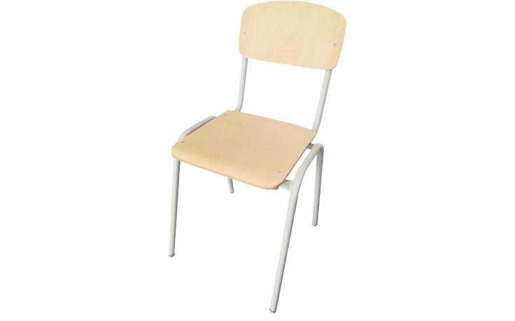 Stohovateľná stolička, drevená, s kovovou konštrukciou