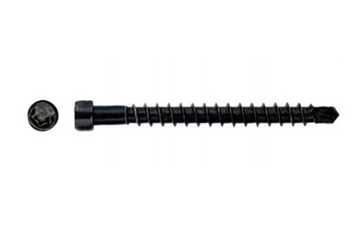 RECA sebS Bohrschraube Zylinderkopf - Holz/Alu - A2 - schwarz - 4,8 X 47 - TX20