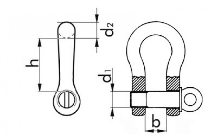 Schäkel, hochfest, geschweift, feuerverzinkt, 16 mm, 2 Tonnen