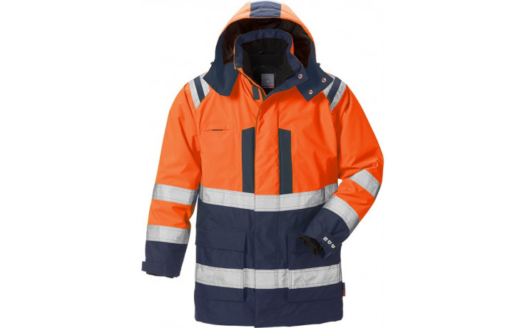 Warnschutzparka HI-VIS Orange/Marine Gr. M