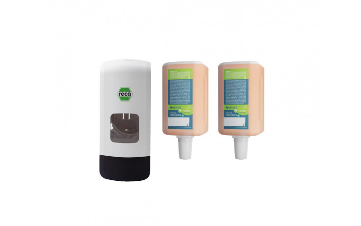 Package Herwe VIVA Spender + 2 Stk. Hautreinigung Herwe Orange Fresh Natur 2000ml