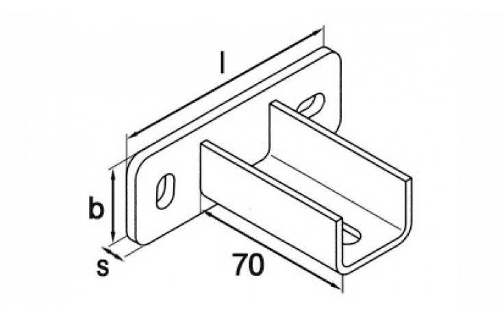 recamo Montageschienen-Schienenschuh - Stahl - verzinkt - horizontal - 27/28