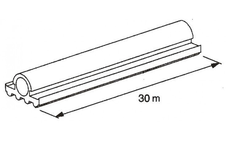 recamo Zahnschienen-Gummieinlage - EPDM - schwarz - Typ 41 - Rolle 30m