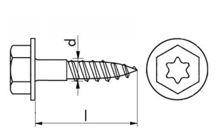 Laschenschraube ~ DIN 571 - Stahl - verzinkt blau - 8 X 60 - TX30