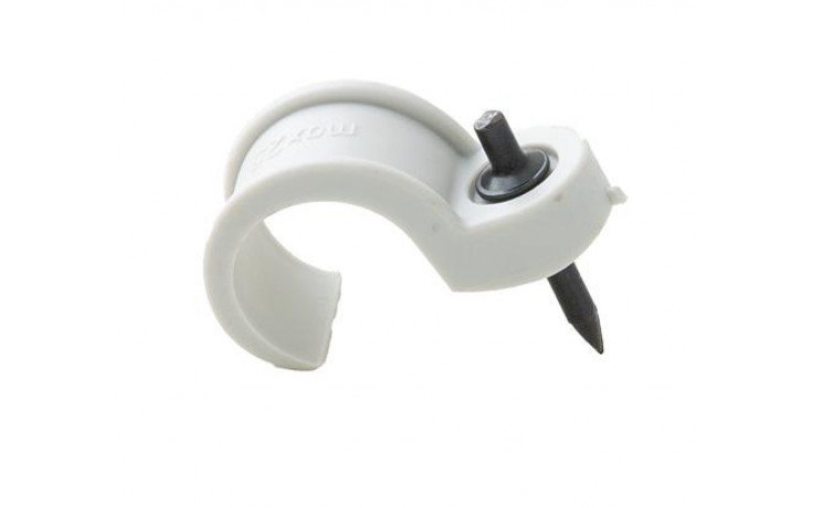 Rohrclip FIXX - PP - grau - inkl. Betonnagel 4X22 - für Rohrdurchmesser 12 - 25mm