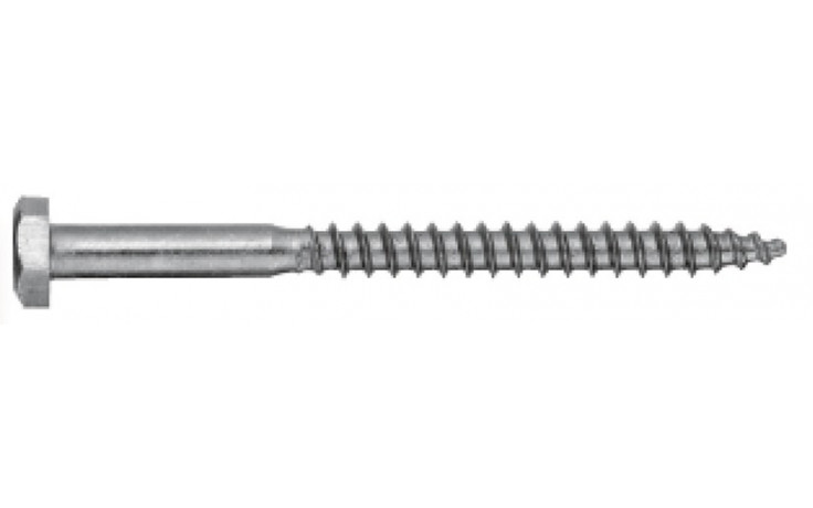 Sicherheitsschraube für Fassadendübel 7x125 mm, Sechskantkopf, Stahl weiß verzinkt
