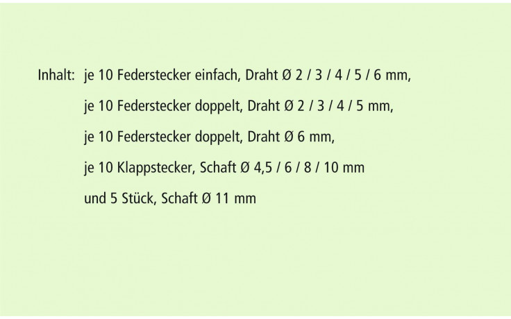 RECA Sortimentstafel - Klapp- & Federstecker - 145-teilig