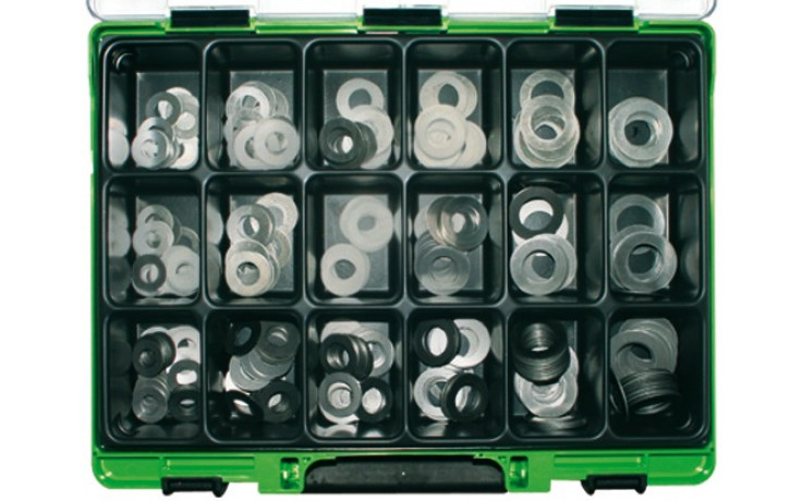 RECA Sortiment - Ausgleichsscheiben - Stahl - blank - 450-teilig