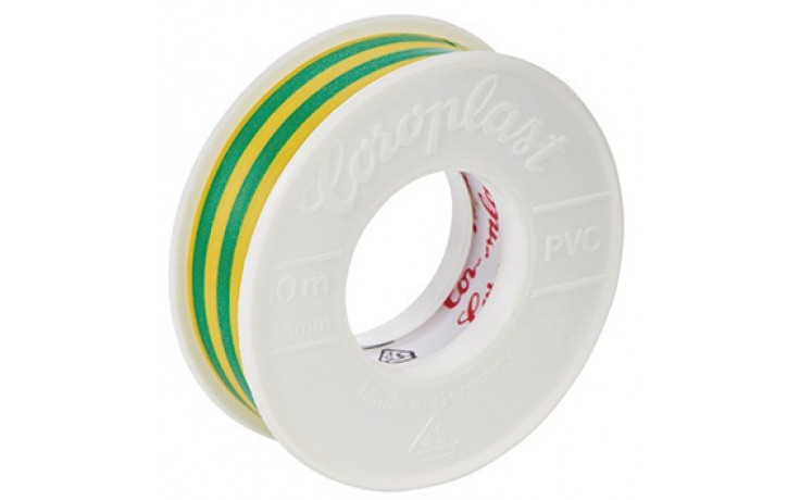 Isolierband, grün-gelb, Länge 10m, Breite 15 mm