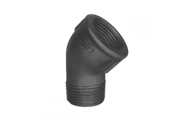 Fig. 121 - Winkel 45° - Temperguß - blank - 5/4 Zoll ( +GF+ )