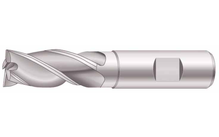 Schaftfräser DIN 844K-N HSS-E-Co8 Zylinderschaft Weldon-Aufnahme Durchmesser 12 mm