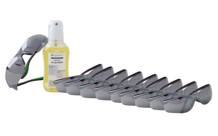 PSA-Package Schutzbrille RECA EX 102 verspiegelt + UV Spray