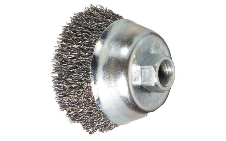 RECA Topfbürste Ø 80 mm gewellter Edelstahl Draht Stärke 0,35mm