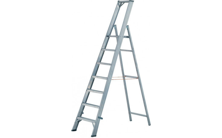 Plattformleiter aus Aluminium, Sprossen: 7, Höhe m: 2,40