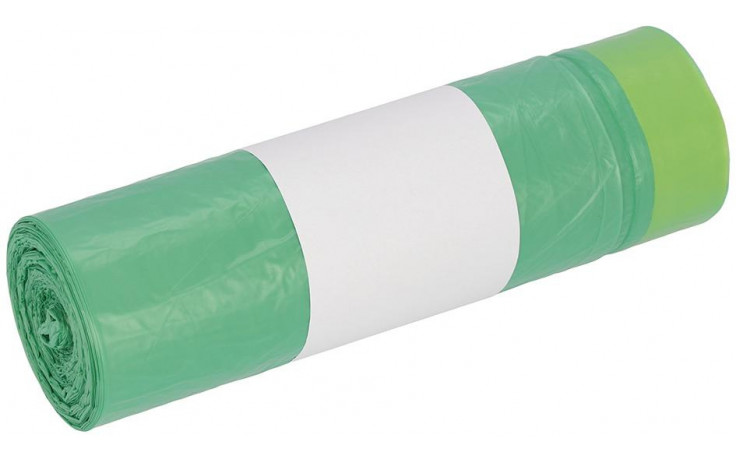 Zugbandbeutel HDPE 60L grün 20 Stück per Rolle