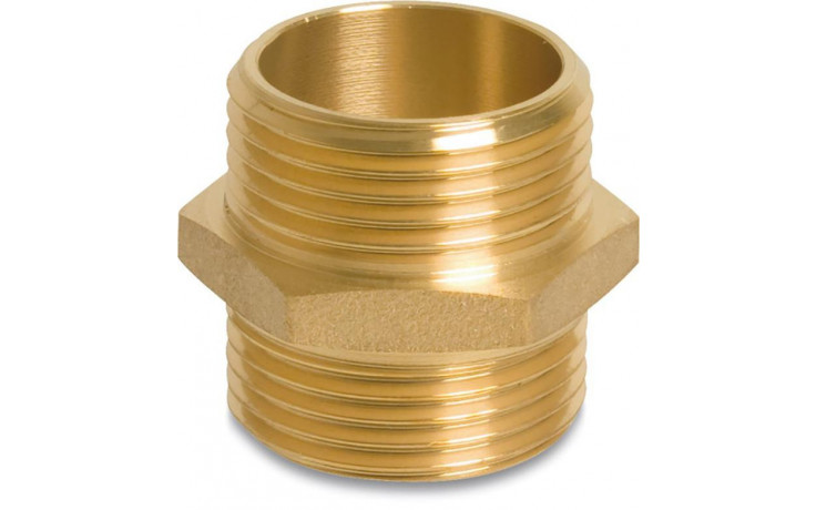 Fig. 280 - Doppelnippel - Messing - blank - 2 1/2 Zoll
