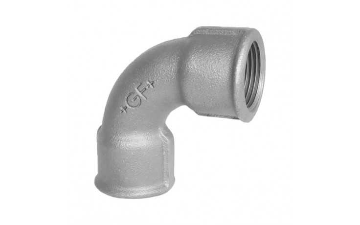Fig. 2A - Bogen 90°, lang - Temperguß - verzinkt - 3 Zoll ( +GF+ )