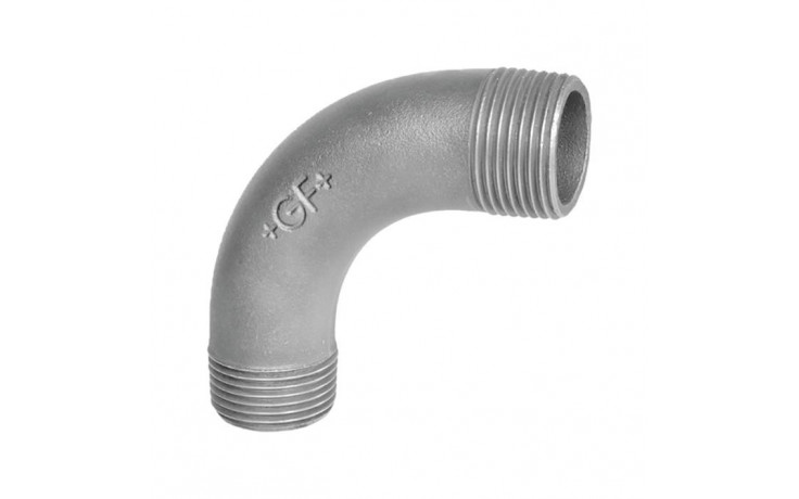 Fig. 3 - Bogen 90°, lang - Temperguß - verzinkt - 1 Zoll ( +GF+ )