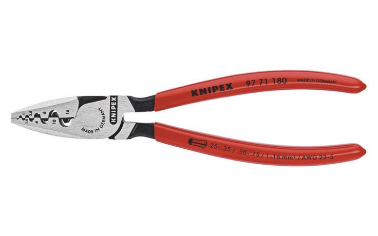 Zange für Aderendhülsen 180 mm für Kabelquerschnitt 0,25-16 mm²
