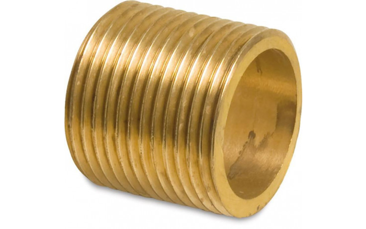 Fig. 531 - Einfacher Nippel - Messing - blank - 1 Zoll x 33 mm