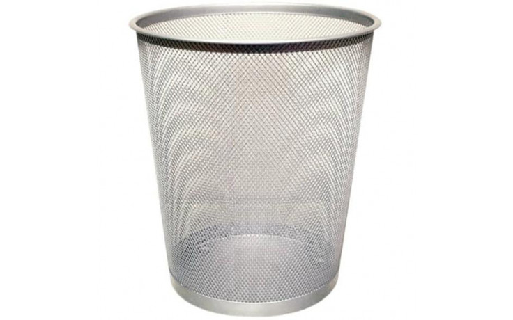 Papierkorb Draht silber 19 Liter rund