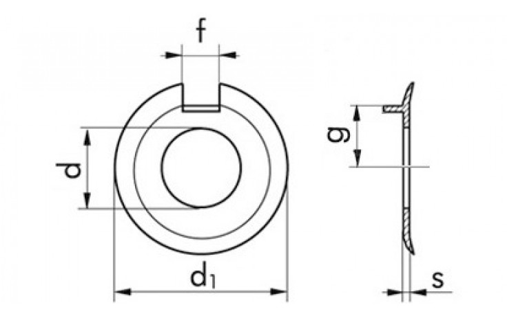 Sicherungsblech mit Nase DIN 432 - Stahl - blank - M8=8,4mm