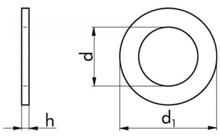 Scheibe DIN 522 - Stahl - blank - 12 X 24 X 1