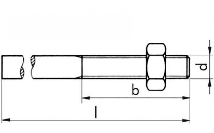 Anschweißende DIN 34828 - Stahl - verzinkt blau - M12 LH X 150