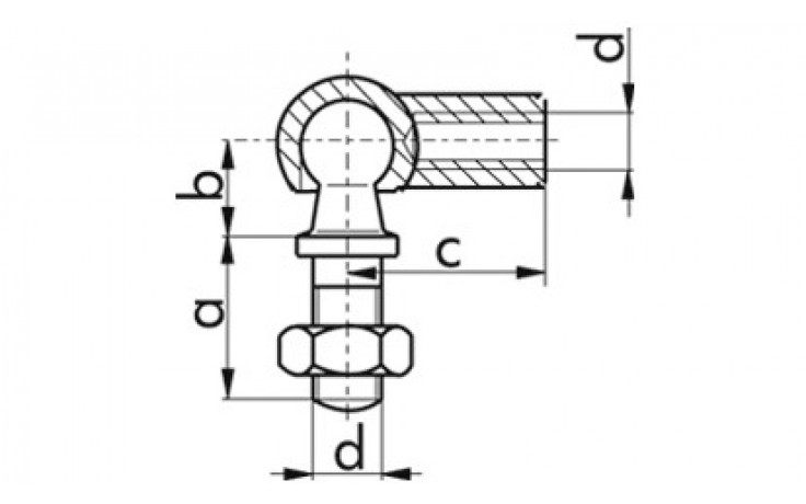 Winkelgelenk DIN 71802 - Stahl - verzinkt blau - M10 - CS16