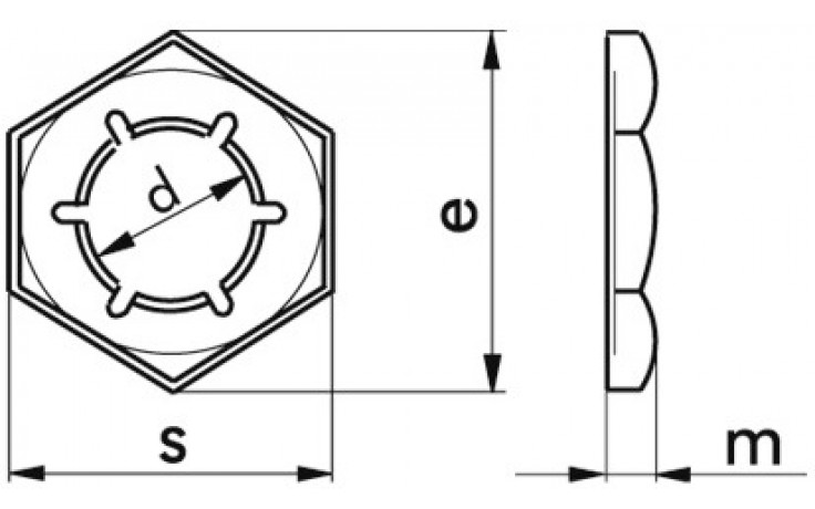 Sicherungsmutter DIN 7967 - Federstahl - verzinkt blau - M24 X 2