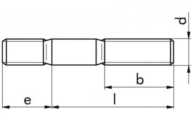 Stiftschraube DIN 835 - 5.8 - blank - M12 X 90