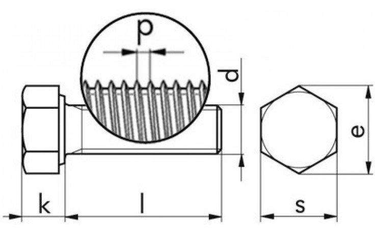Sechskantschraube DIN 961 - 10.9 - blank - M8 X 1 X 30