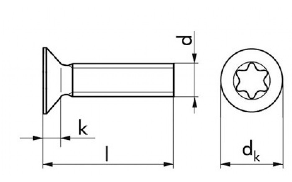 Senkschraube mit Innensechsrund ISO 14581 - 08.8 - verzinkt blau - M10 X 16 - TX50