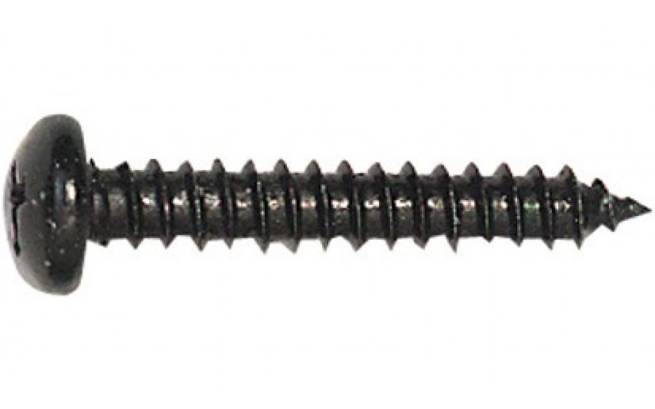 Linsen-Blechschraube DIN 7981C - Stahl - verzinkt schwarz - 4,8 X 19 - PH