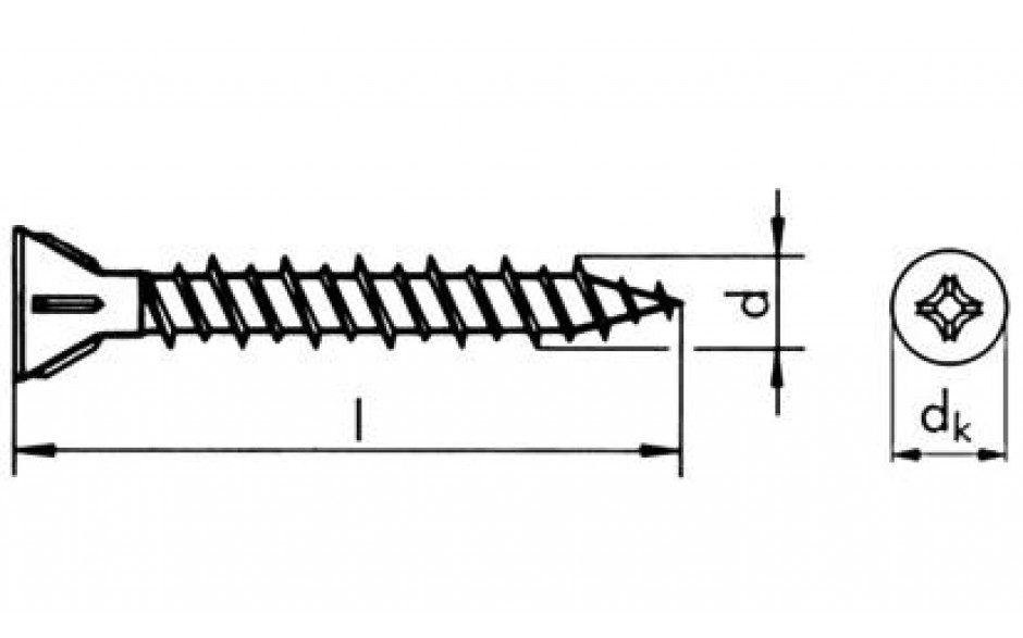 Gipsplattenschraube für Faserplatten UUN - EN 14566 - phosphatiert, Klasse 48 - 3,9 X 22 - CE
