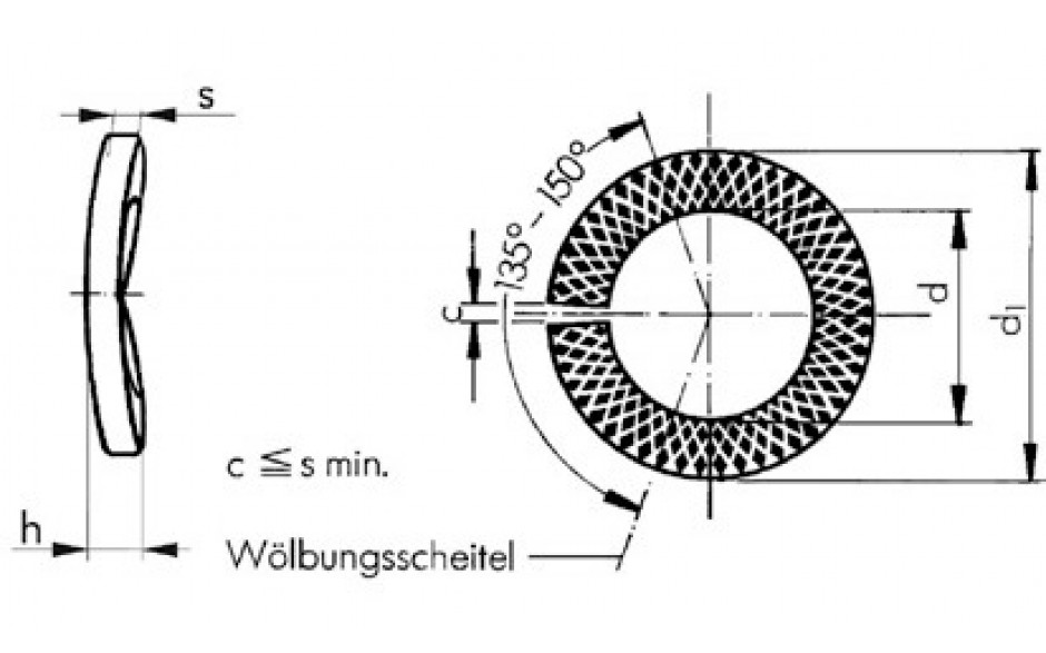 Sperrkantringe für Zylinderschrauben M4 = 4,1 mm Edelstahl rostfrei A2