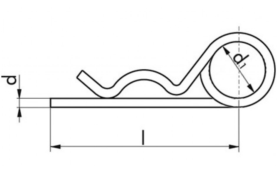 Federstecker doppelt - verzinkt blau - 5mm