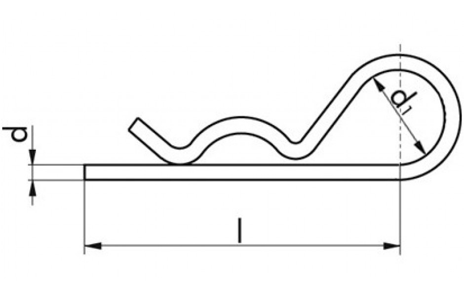 Federstecker einfach - verzinkt blau - 7mm