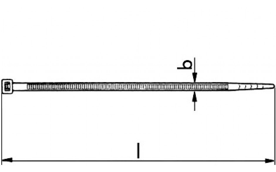 Kabelbinder - natur - mit Metallzunge - 100 X 2,5 mm (L x B)