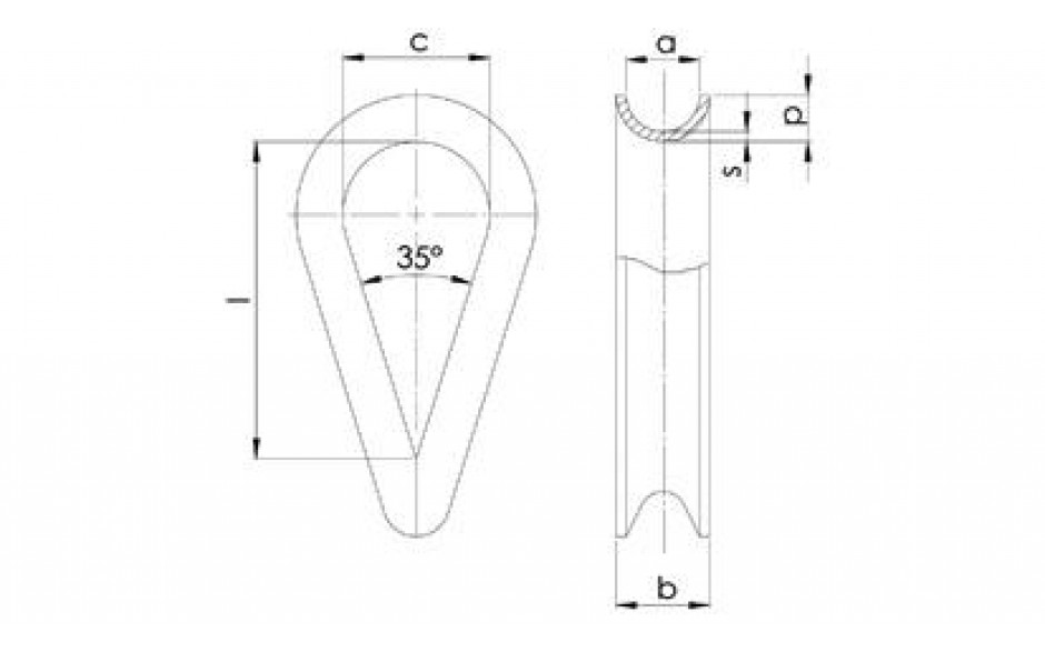 Seilkausche DIN 6899B - Stahl - verzinkt blau - NG24