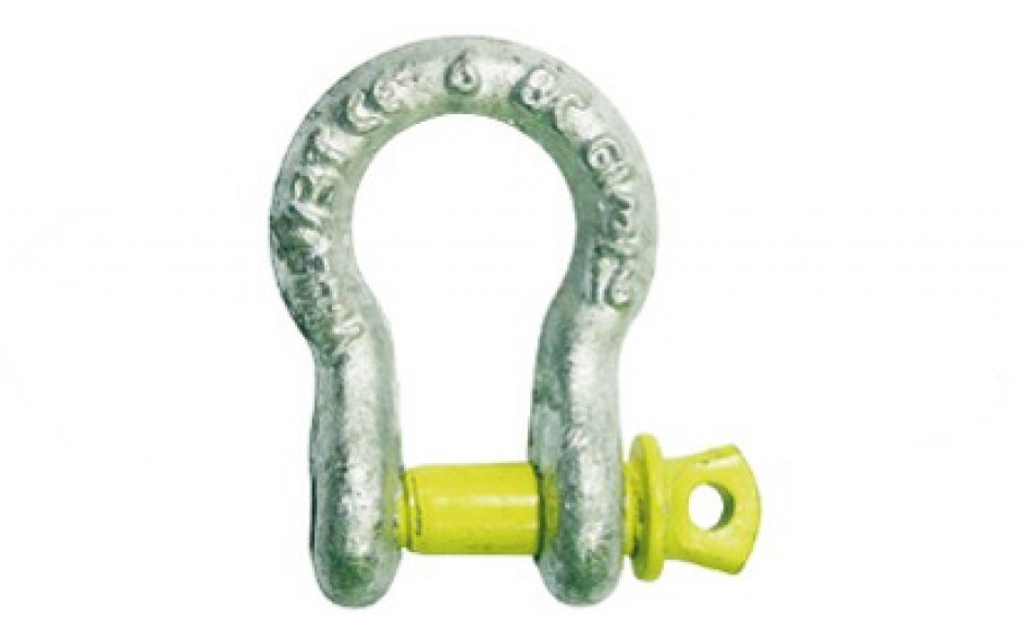 Schäkel, hochfest, geschweift, feuerverzinkt, 16 mm, 2 Tonnen