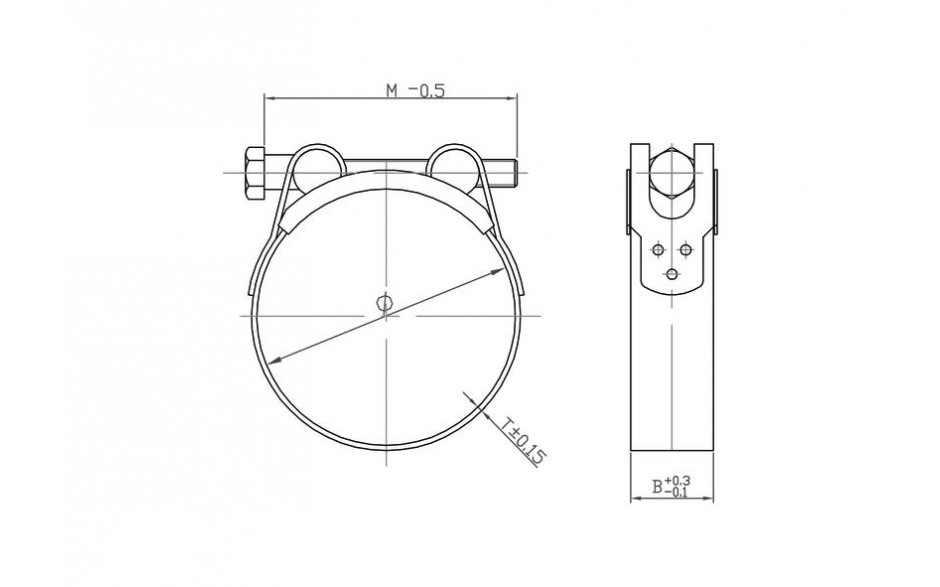 Gelenkbolzenschellen DIN 3017-3-C1 - W4 - M 10 - Bandbreite 30 - Spannbereich 187 - 200
