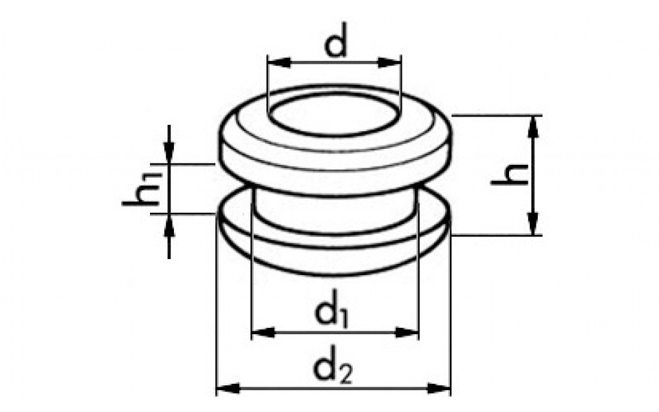Kabeldurchführungstüllen - schwarz - 6 mm/10 mm