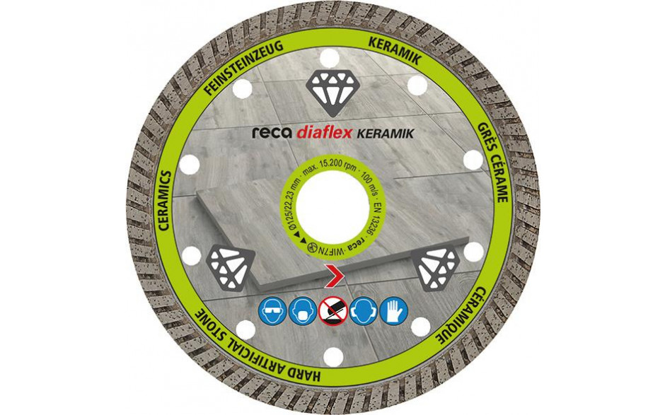 RECA Diaflex-Diamanttrennscheibe für Spezial Keramik Ø 230 mm, Bohrung 22,23 mm