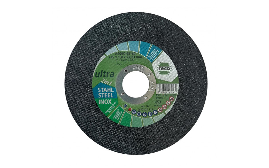 RECA Trennscheibe ULTRA 2 in 1 gerade Durchmesser 125 mm Stärke 1,0 mm Bohrung 22,23 mm