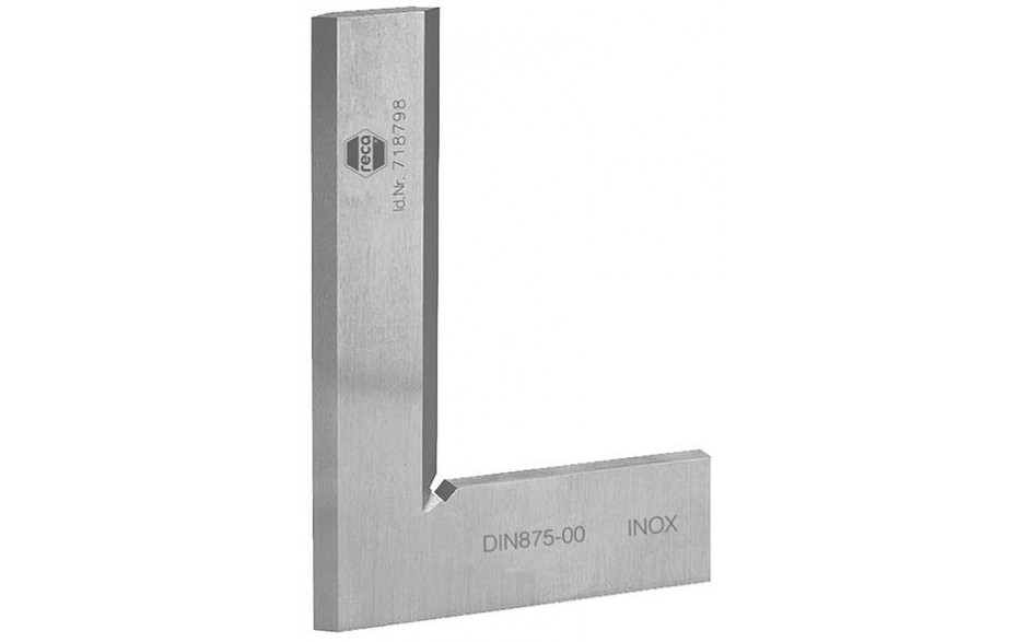 Haarwinkel DIN 875 Genauigkeit 00, rostfreier Stahl, Schenkellänge 100 x 70 mm