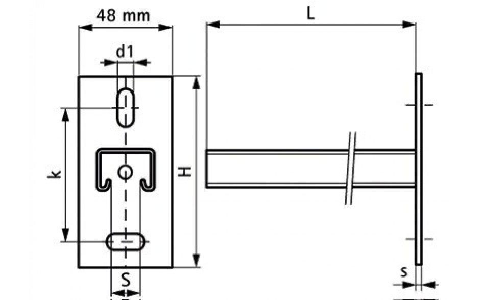 recamo Zahnschienen-Wandkonsole - Stahl - verzinkt - 41/41 - 300 mm