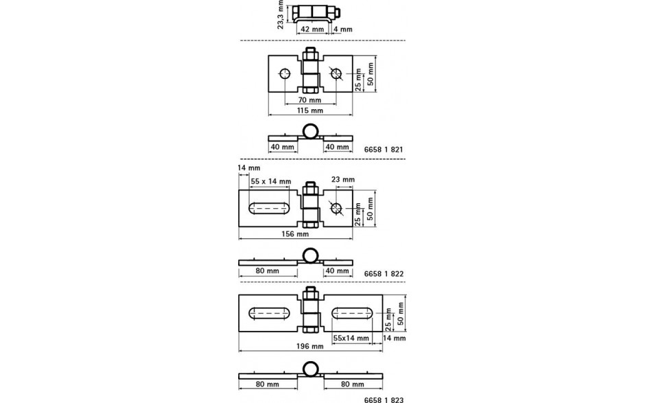 recamo Zahnschienen-Gelenkverbinder - Stahl - verzinkt - Typ 41 - 40 X 80