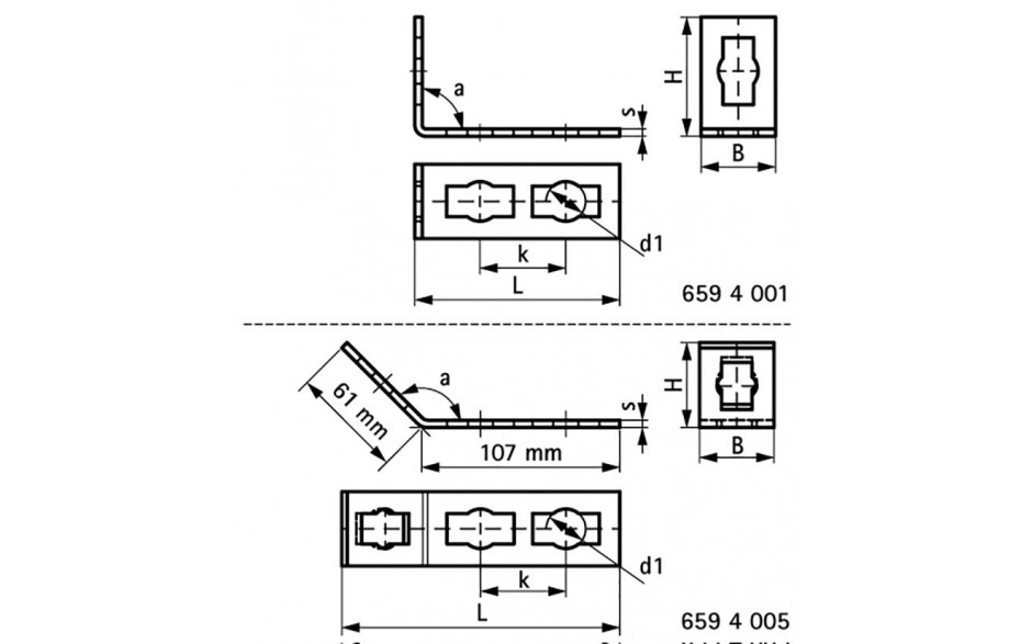 recamo-ZS-Push-Winkel - Stahl - verzinkt - Typ 41 - 135° - 150 X 46