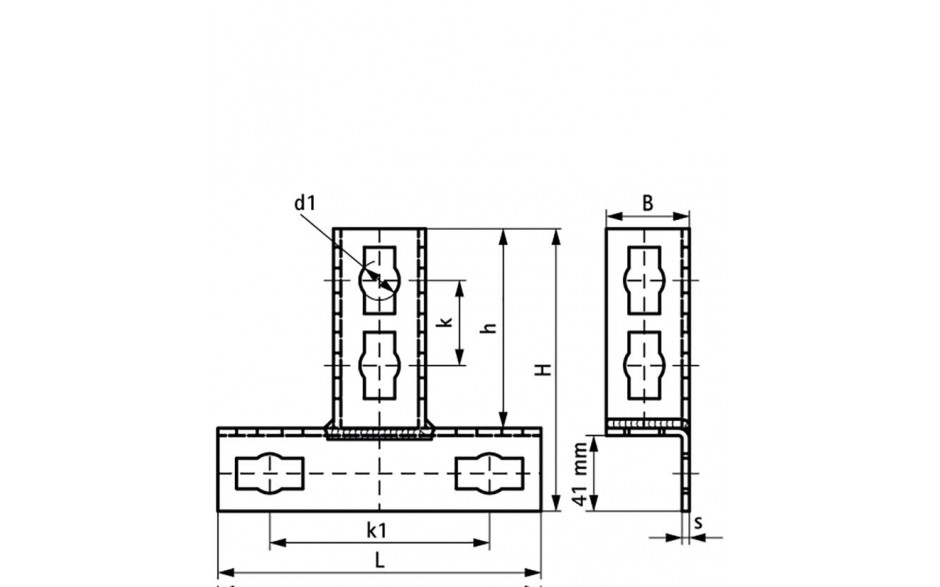 recamo-ZS-Push-T-Verbinder - Stahl - verzinkt - Typ 41 - 175 X 153